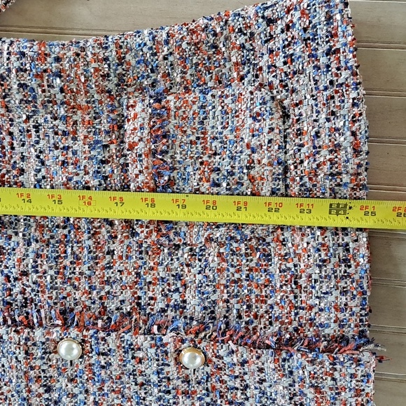 Draper's & Damon's Tweed Pearl Buttons Fun Colorful Chic Dressy Jacket Blazer - Picture 12 of 12